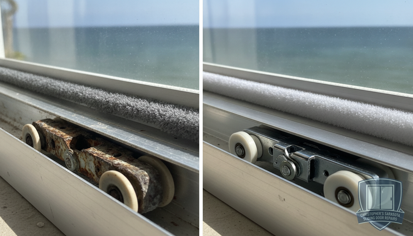 How Sarasota's Salt Air Destroys Sliding Door Hardware — And What to Do About It